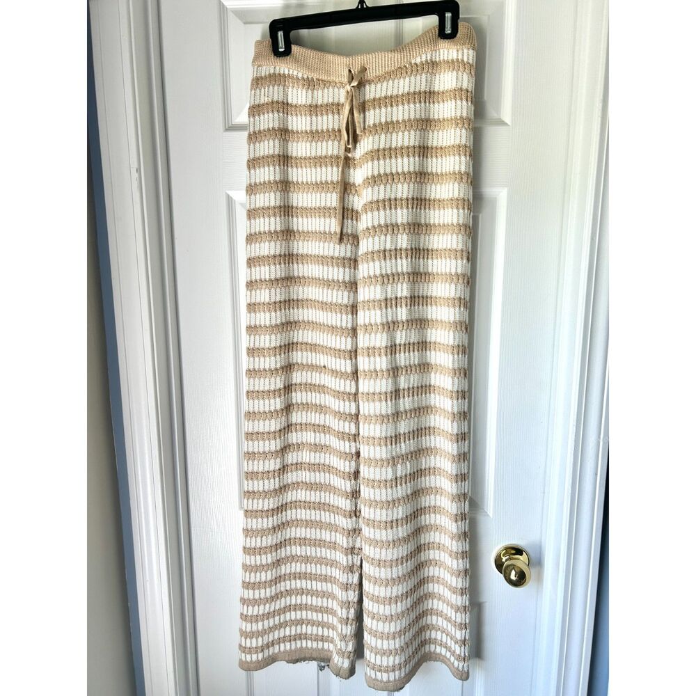 Sabo Skirt Striped Knit Pants Wide Leg sz 10